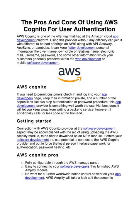 Ppt The Pros And Cons Of Using Aws Cognito For User Authentication