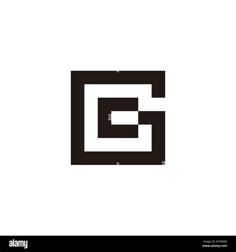 Letter C And G Square Geometric Symbol Simple Logo Vector Stock Vector