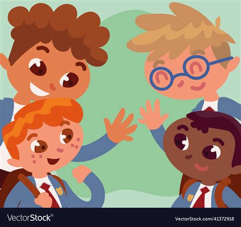 students cartoon portrait royalty  vector image
