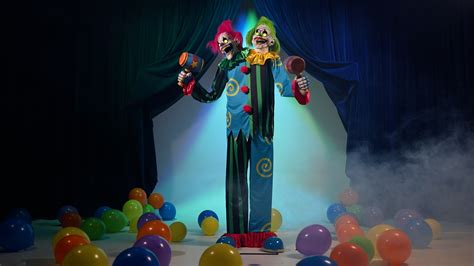 7.5FT Double Trouble Demon Clown Animated Prop | Evil Clown Decorations