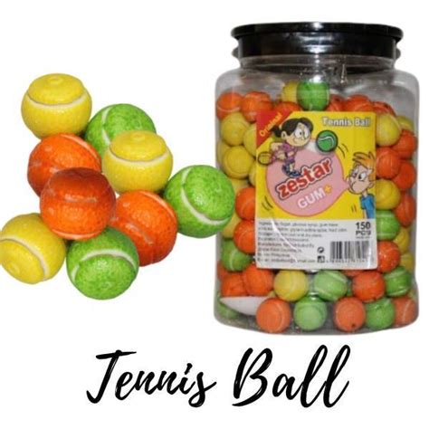 original zestar tennis gumball bubblegum chewing gum fruity flavor