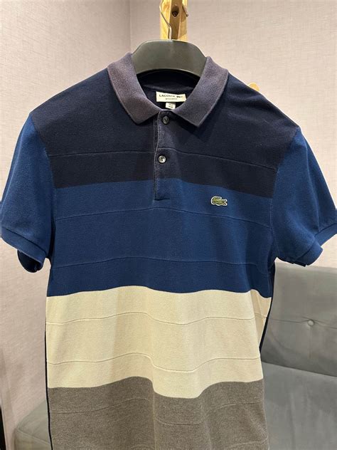 [มือสอง] Mens Lacoste Regular Fit Colorblock Cotton Piqué Polo เสื้อ