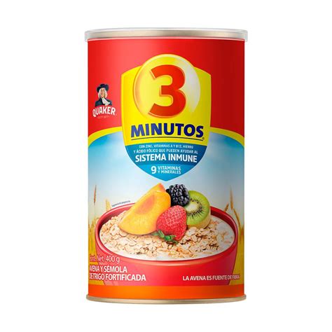 Avena Fortificada Quaker 3 Minutos 400 G Soriana