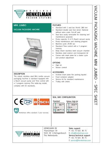 PROFESSIONAL VACUUM PACKAGING MACHINES - Henkelman B.V. - PDF Catalogs ...