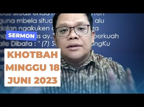 Sermon Khotbah Minggu Ini Minggu 18 Juni 2023 1 Sam 2 18 21 YouTube