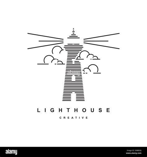 Lighthouse Logo Design Vector Template Beacon Symbol Illustration Stock