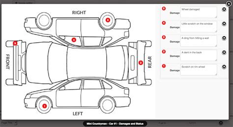 Rental Car Damage Diagram