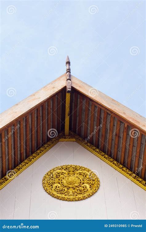 Wood Gable Triangle Roof Frame Pile On Grass Royalty Free Stock Image