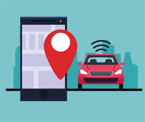 Servicio de coche de localización gps Vector Gratis