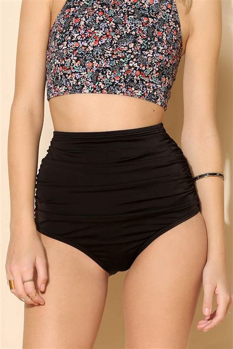 Out From Under Mix Match Ruched High Waist Bikini Bottom Urban