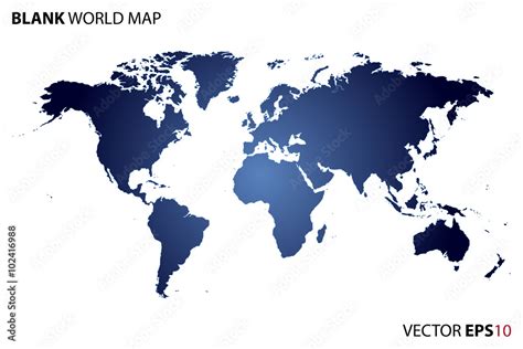 Vector Blank World Map Stock Vector | Adobe Stock