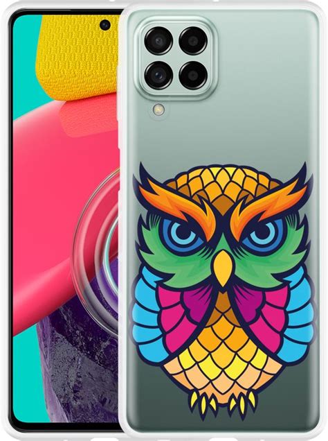 Hoesje Geschikt Voor Samsung Galaxy M53 Colorful Owl Artwork Bol