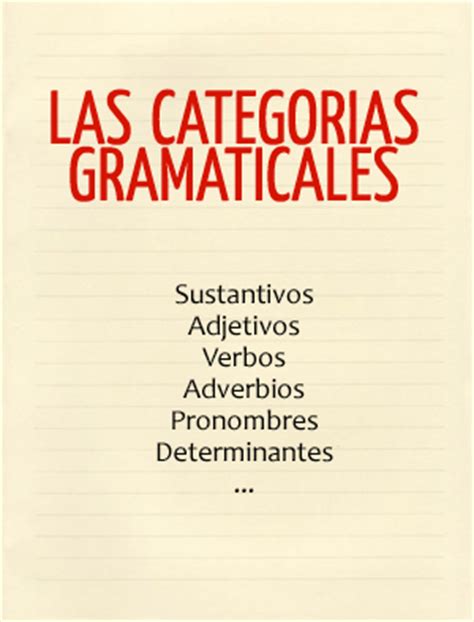 Las categorías gramaticales La guía de Lengua