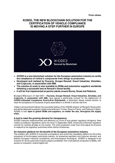 Xceed The New Blockchain Solution For The Certification Of Vehicle