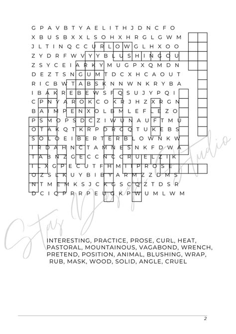 Word Search Puzzle, Printable, Instant Download, PDF, Word Search ...