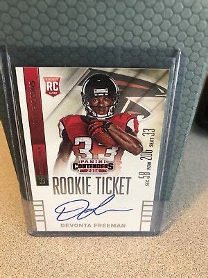 2014 DEVONTA FREEMAN Contenders ROOKIE RC TICKET AUTO RB HOT VARIATION