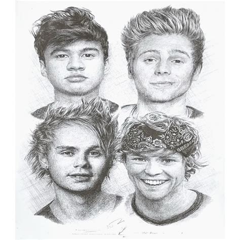 Jonathan Wood Pencil Drawing 5 Seconds Of Summer