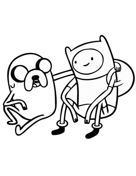 Finn Y Jake Sentados Para Colorear Imprimir E Dibujar Coloringonly