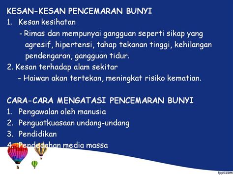 Pendidikan Alam Sekitar: Pencemaran bunyi