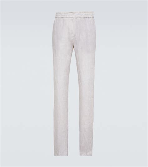 Gadd Straight Linen Pants In White Loro Piana Mytheresa