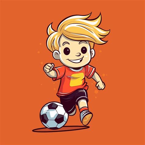 Soccer Player Hand Drawn Comic Illustration Football Player Vector