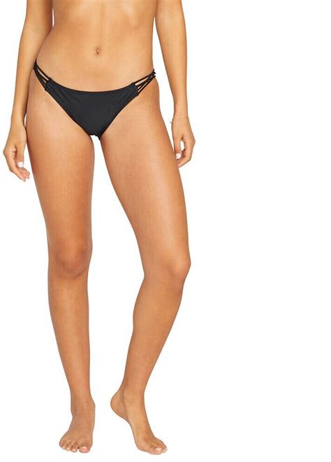 Volcom Simply Solid Full Bikini Bottom O Schwarz Ab