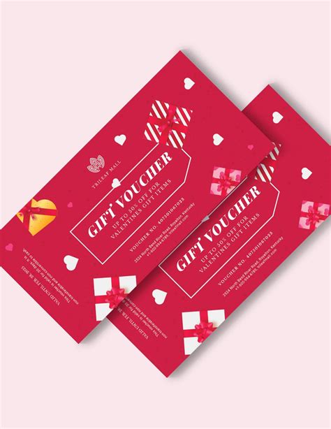 Romantic Voucher Template In Photoshop Publisher Pages Word