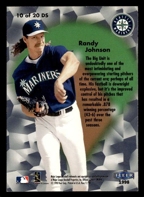 Randy Johnson 1998 Fleer Tradition Card 10DS Seattle Mariners EBay