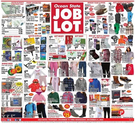 Ocean State Job Lot Ct Ma Me Nh Nj Ny Ri Vt Weekly Ad Flyer