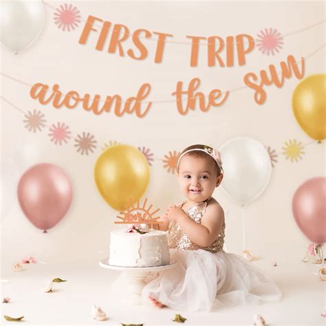 Buy First Trip Around The Sun Birthday Decorations Boho Sun 1st