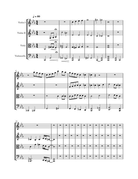 Sad Sheet Music For Violin Viola Cello String Quartet