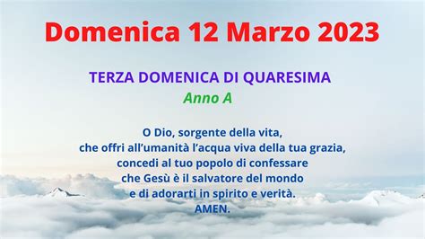 Letture E Vangelo Del Giorno Domenica 12 Marzo 2023 YouTube