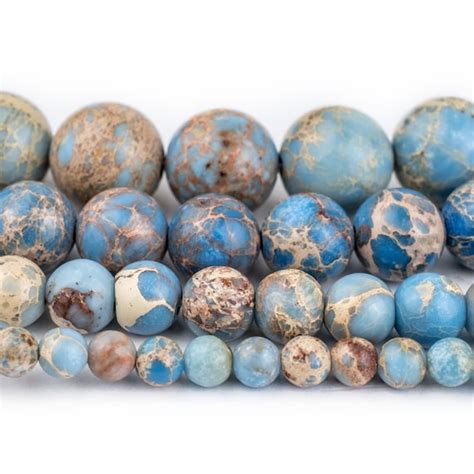 Carolina Blue Sea Sediment Jasper Beads Round Gemstone Etsy