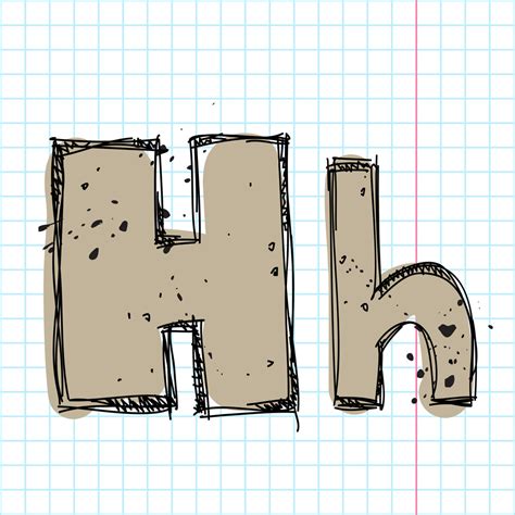 Hand Drawn Letter H Vector Illustration Royalty Free Stock Image