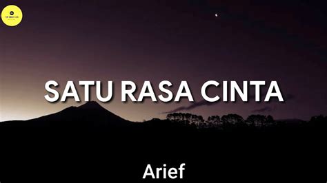 Satu Rasa Cinta Arief Unofficial Lyric Video Youtube