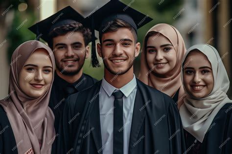 Premium AI Image | Portrait of a group of students graduation ...