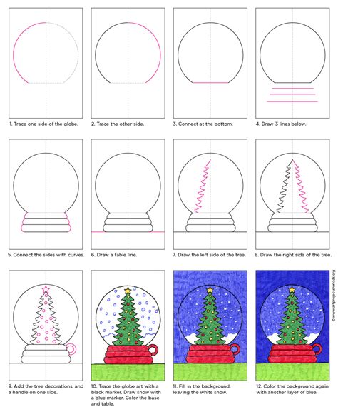 How to Draw a Snow Globe · Art Projects for Kids