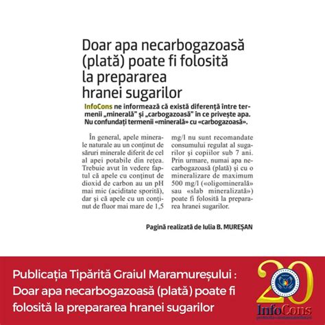 Publicația Tipărită Graiul Maramureșului Doar apa necarbogazoasă