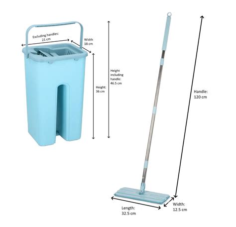 360 Flat Squeeze Microfiber Mop Bucket Set Home Floor Tiles Cleaning