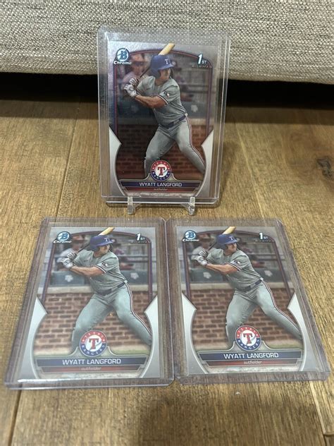 2023 Bowman Draft Chrome WYATT LANGFORD ROOKIE Lot 3x RC BDC106