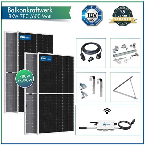 Solar Pv Balkonkraftwerk Komplettset Mit Epp W Bifacial 75625 Hot Sex