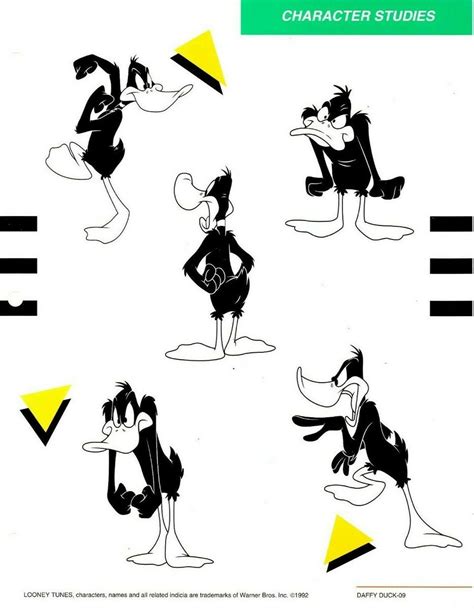 Daffy Duck Character Studies 2 | Cartoon drawings sketches, Daffy duck ...