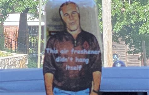 Uber Driver Hangs Jeffrey Epstein Air Freshener From Rearview Mirror