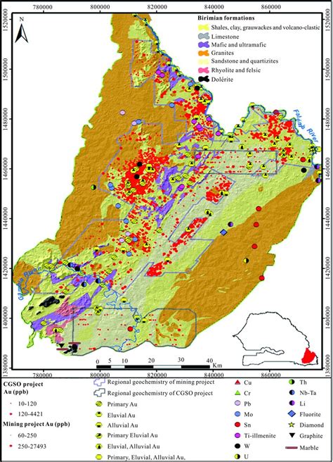 Metal And Gold Occurrence Map Of Birimian Formations In Eastern Senegal