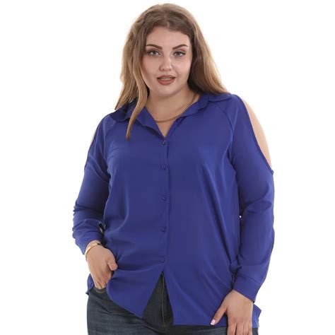 New Summer Women Clothing Plus Size S 6xl Chiffon Shirts European Women Shirts Long Sleeve