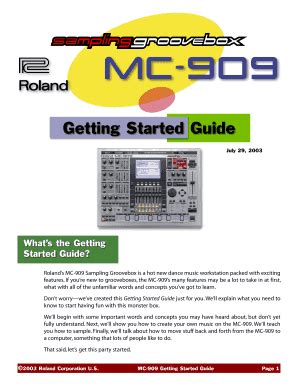 Fillable Online Roland MC 909 Getting Started Guide Fax Email Print