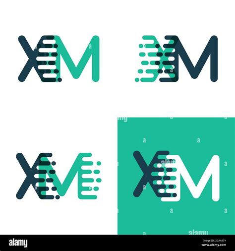 Xm Letters Logo With Accent Speed Green And Blue Stock Vector Image