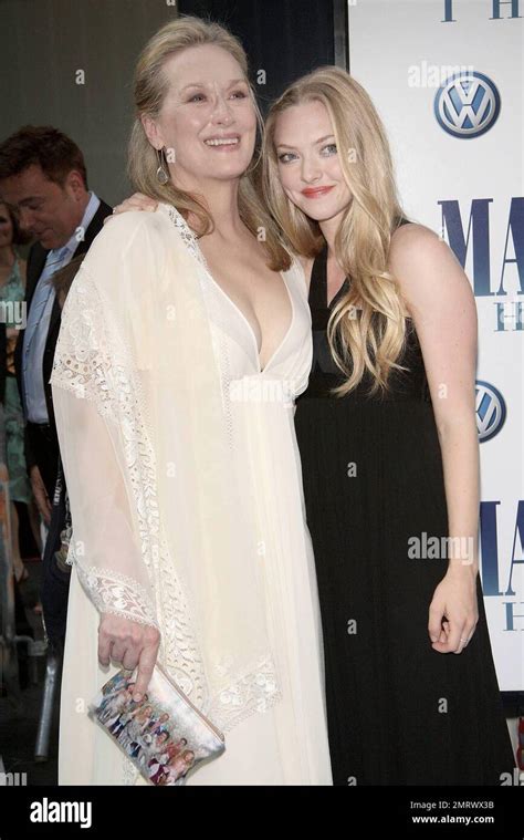 Meryl Streep and Amanda Seyfried at the premiere of "Mamma Mia!" at The ...