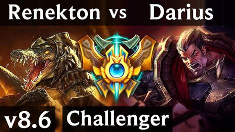 Renekton Vs Darius Top Korea Challenger Patch 86 Youtube