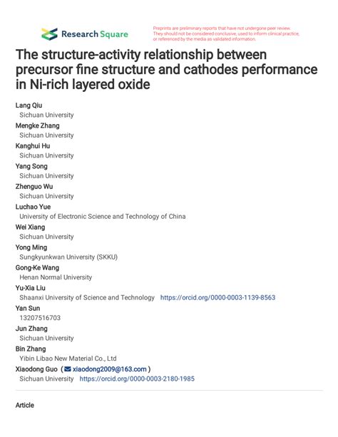 Pdf The Structure Activity Relationship Between Precursor Fine